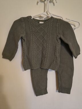 Carter's Olive Cable Knit Baby Sweater